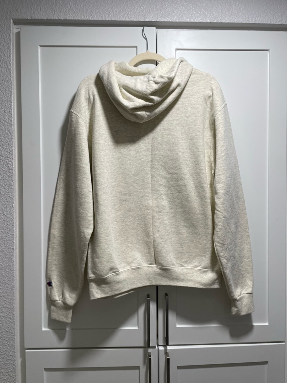 Champion SDSU Classic Twill Hoodie Sweatshirt Heather Oat Light Grey Charcoal - Picture 8 of 13
